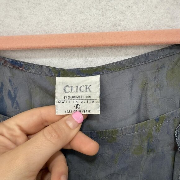 Color Me Cotton Dress Womens Small Gray Floral Fit Flare Midi Ruffle Layered USA - Picture 4 of 7